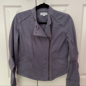 Calvin Klein Womens Asymmetrical Zipper Moto jacket - Size Medium - Purple